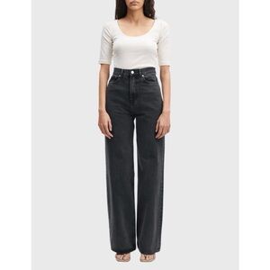 Samsoe Rebecca Wide Leg Jeans Black Dust Size 30